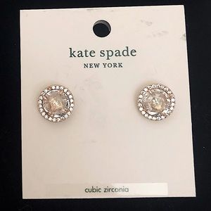 NWT Kate Spade Bright Ideas clear Pave Stud Earrings